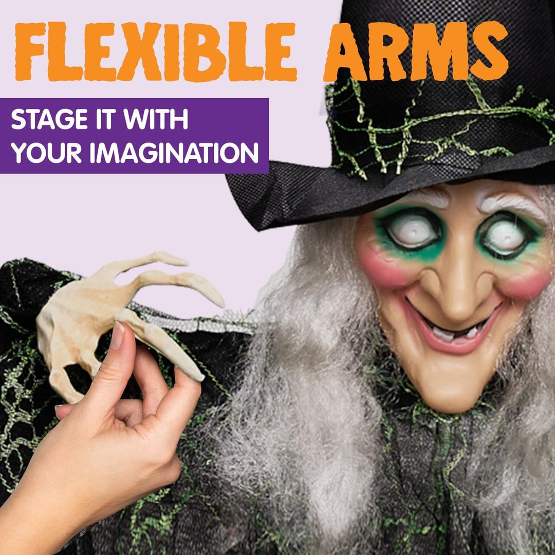 JOYIN 3 Stück Halloween hängende Hexen mit biegsamen Armen, 89,7 cm, Halloween hängende Dekorationen