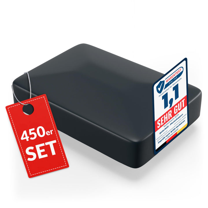 450x Zaunkappen Kunststoff 40x60mm mit Walmdach | Pfostenkappen für Doppelstabmattenzaun | Abdeckkap