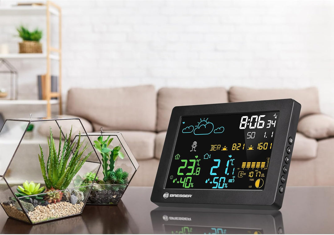 Bresser MeteoTemp Baro HZ Farbwetterstation - Ihr täglicher Begleiter für präzise Wettervorhersage,
