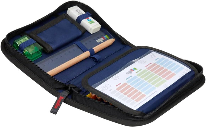 ergobag Federmäppchen Set 22-teilig, Lyra Buntstifte, Stundenplan-Fach, Kleingeld Fach, Lineal Unauf