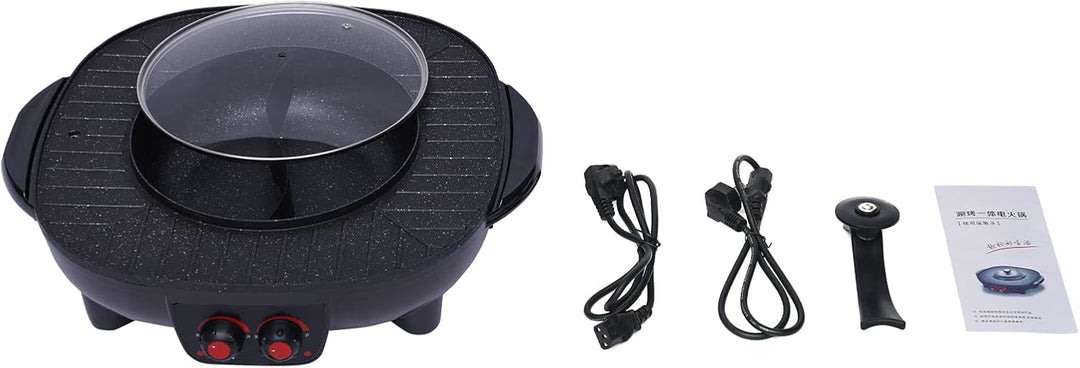 Electric Hot Pot und grill Hotpot Topf 2 in 1 2000W 3L Antihaft-Beschichtung für 5-6 Personen für Fa