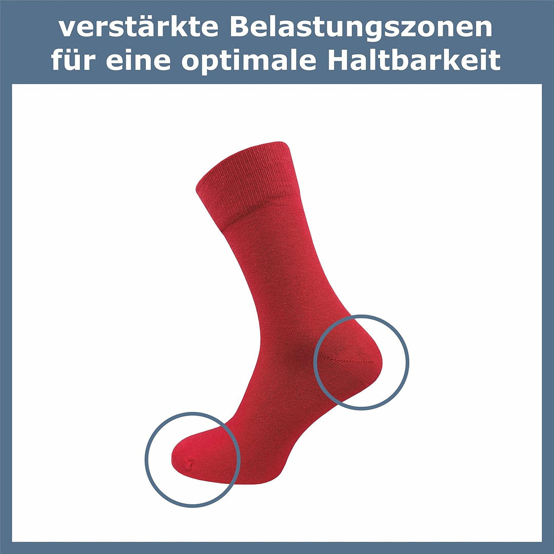 Socken für Damen & Herren im 10er-Set | Ohne drückende Naht | Bequemes & weiches Material (80% Baumw