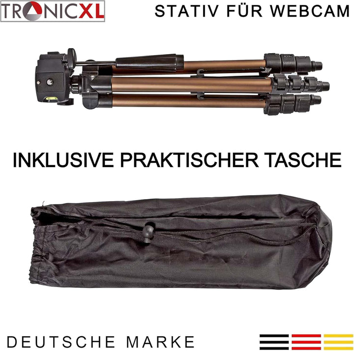 TronicXL 1,05m Tripod 19W Stativ für Webcam kompatibel mit Logitech C920 Brio 4K C925e C922x C922 C9