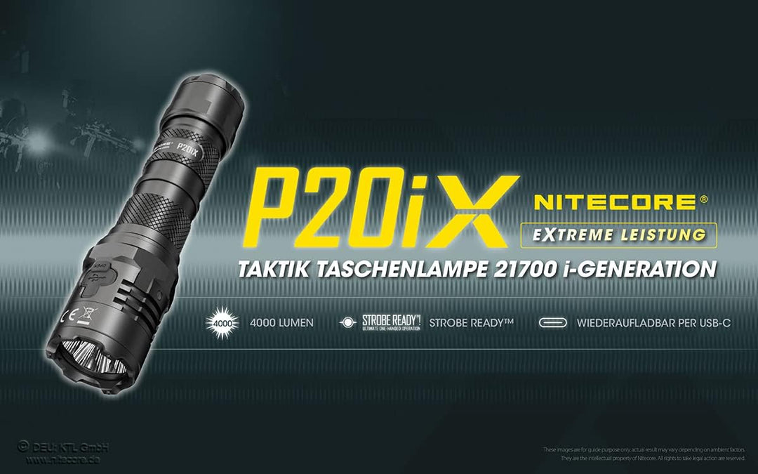Nitecore P20iX - 4000 Lumen, integrierte Ladefunktion, inkl. Li-Ion Akku Single, Single
