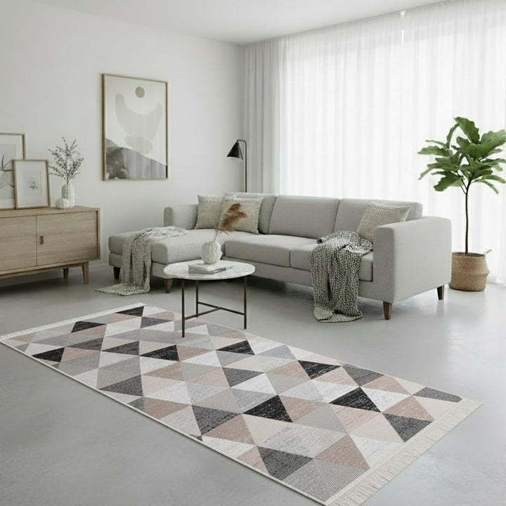 Fashion4Home Teppich Kurzflor - Boho Kelim Teppich, Wohnzimmerteppich, Schlafzimmer und Küchenteppic