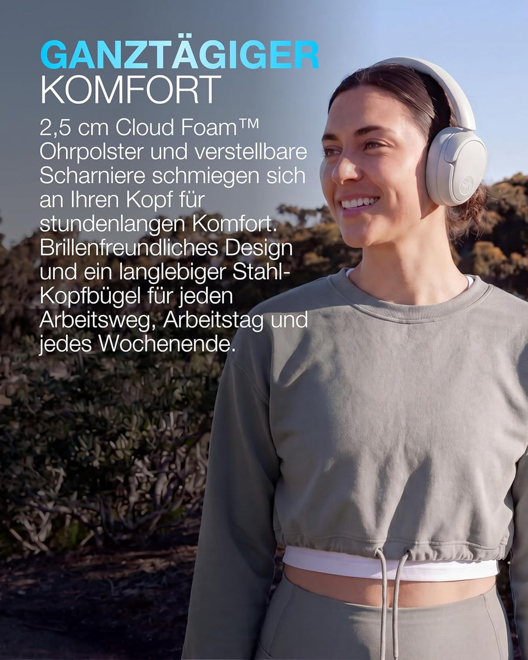 JLab JBuds LUX ANC Smart Noise Cancelling Over Ear Kopfhörer Bluetooth kabellos mit Mikrofon und akt