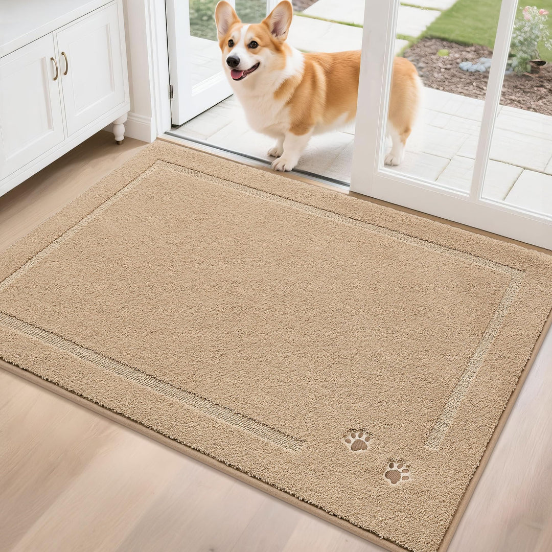 BEQHAUSE Fussmatte Innen, 80 * 120cm Schmutzfangteppich, Schmutzfangmatte Waschbar Eingang Matte Fus