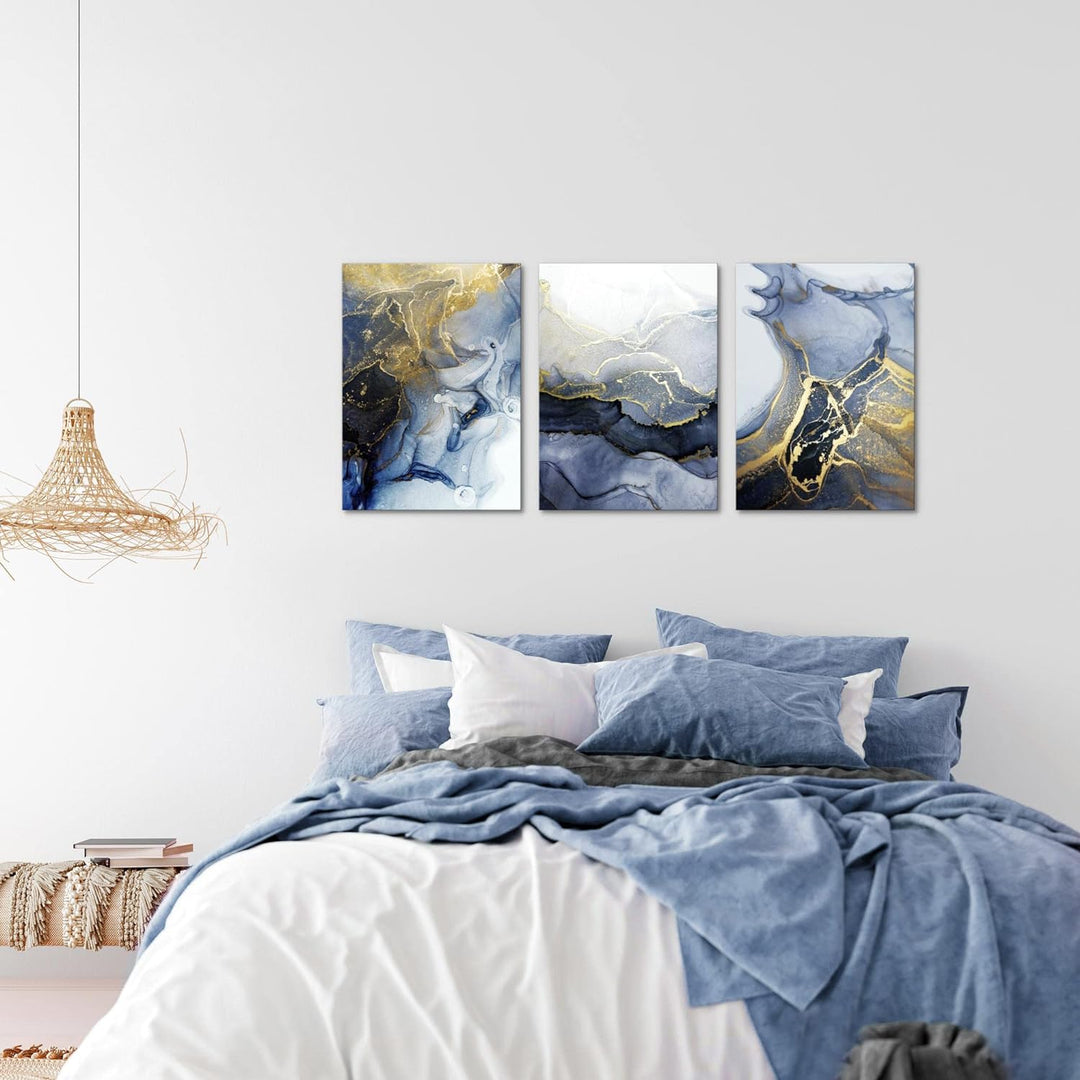 Novart Bilder Set Abstrakt - Kein Extra Rahmen benötigt - Wandbilder für Wohnzimmer Schlafzimmer Flu
