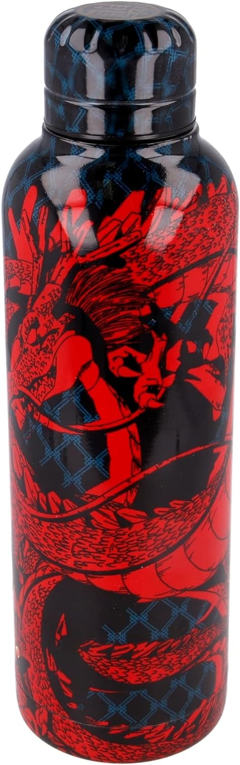 Stor THERMOSFLASCHE AUS Edelstahl 515 ML | Dragon Ball Bottiglia, Stainless Steel, Schwarz, Mediano