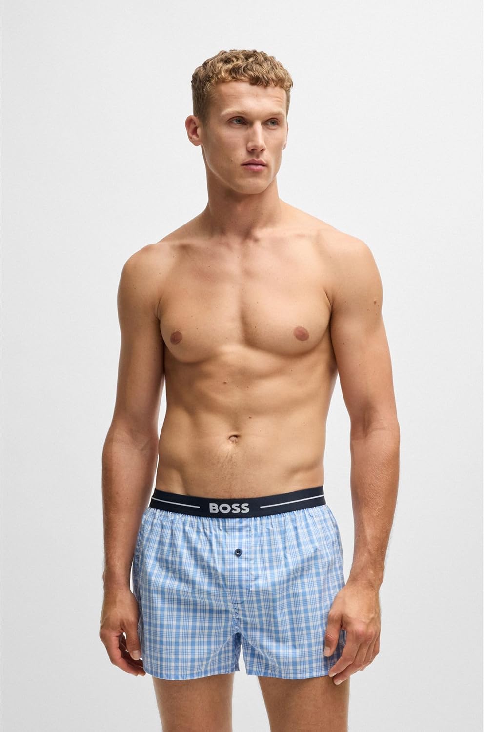 BOSS Herren Boxershorts, 2er Pack S New - Open Blue471, S New - Open Blue471
