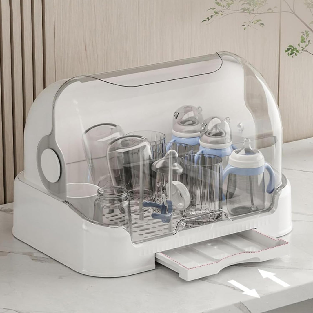 Grosse Babyflaschen Organizer, Babyflaschen Aufbewahrungsbox Mit Abnehmbarer Tropfschale Und Staubdi