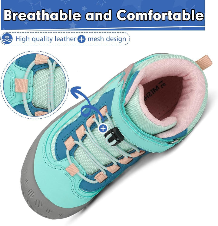 Mishansha Kinder Wanderschuhe rutschfest Trekkingschuhe Jungen Atmungsaktiv Outdoor Walkingschuhe Gr