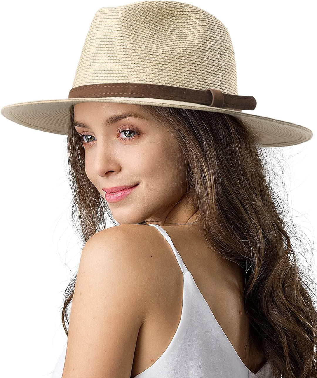 FURTALK Unisex Panamahut Breite Krempe Sonnenhut für Damen und Herren Sommerhut UV-Schutz Strandhut