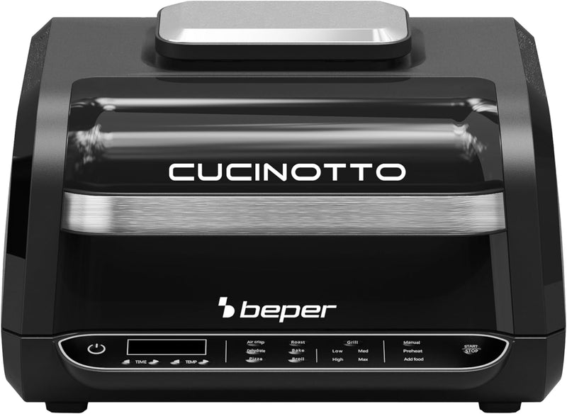 BEPER CUCINOTTO Grill und Heissluftfritteuse mit 8 Programmen - Heissluftfritteuse, Grill, BBQ, Back