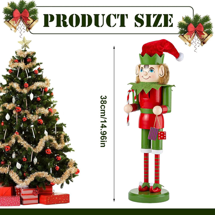 Nussknacker Weihnachtsdeko - Holz Nussknacker Weihnachtsdeko - 38 cm Festlicher Tischdekoration Für