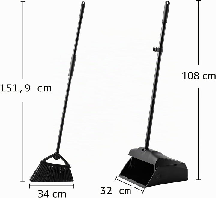 Eyliden Kommerzielles Besen und Kehrschaufelset Set mit Langem Griff, Aufrechter Kehrmaschine und Ke