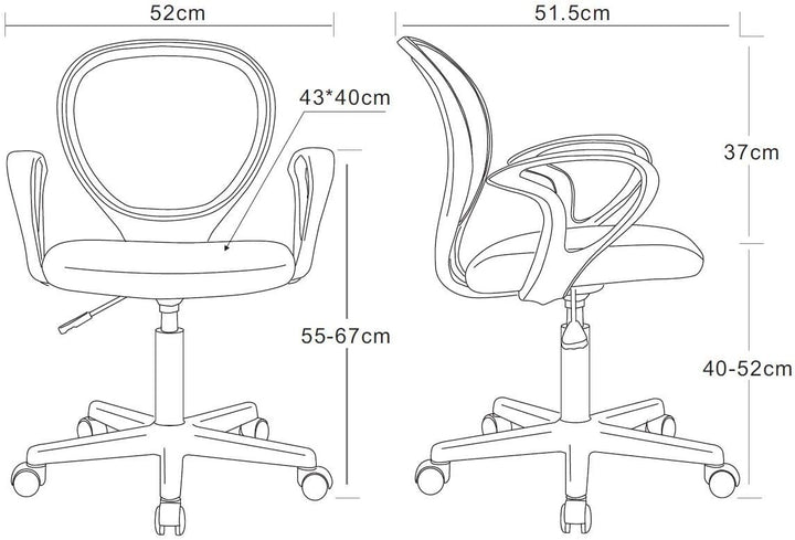 SixBros. Bürostuhl,Schreibtischstuhl, Drehstuhl für’s Büro oder Kinderzimmer, stufenlos höhenverstel