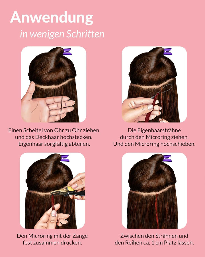 hair2heart Microring Extensions Echthaar glatt - 150 Strähnen 0.5g 60cm 9/31 lichtblond Gold Asch 60