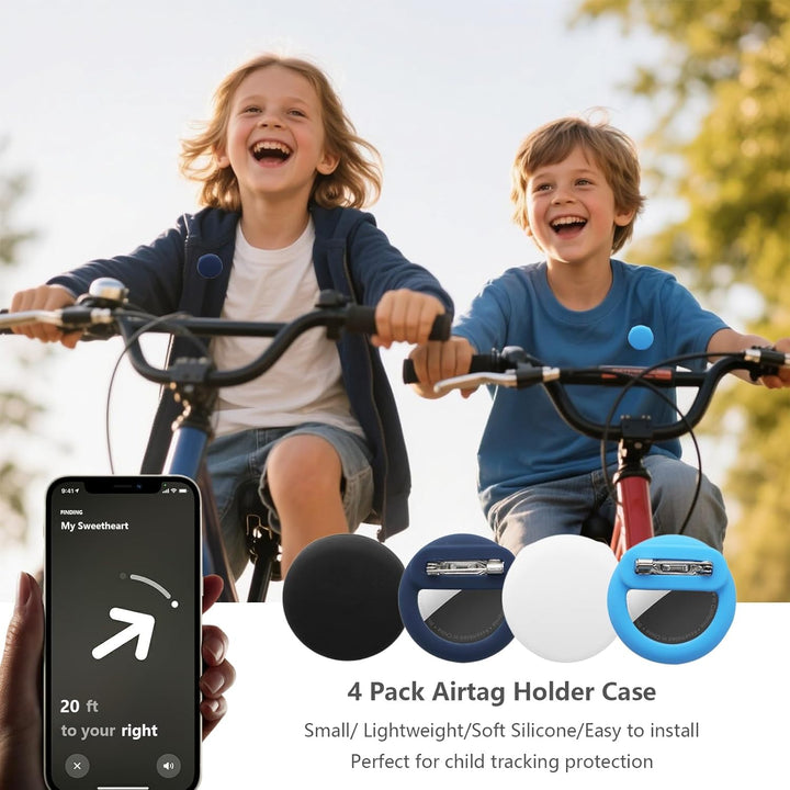 LOSHALL 4er Pack AirTag Halter Versteckte Schutzhülle für Kinder, Anti-Entfernung Silikon Hülle mit