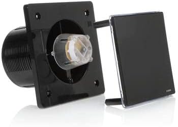 STERR Schwarzer Badlüfter 125 mm mit LED + TIMER - Badezimmerventilator - Glasfront - Modernes Ausse