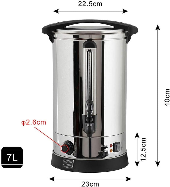 Melko Glühweinkocher Heissgetränkeautomat 7 Liter mit Zapfhahn für Milch, Kaffee, Tee, Kakao, Glühwe