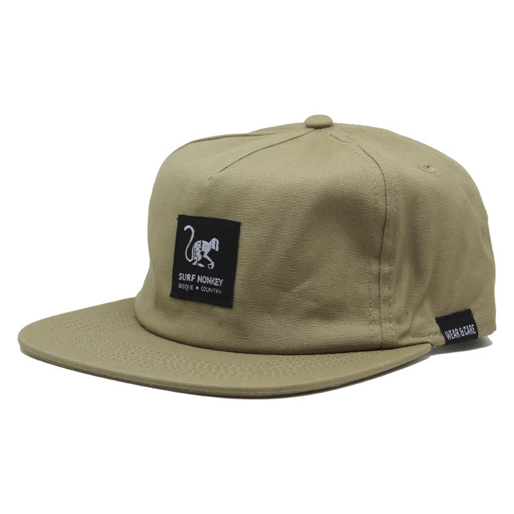 SURF MONKEY 5 Panels Herren/Damen Kappe - 100% Bio-Baumwolle - Einheitsgrösse Einheitsgrösse sandfar