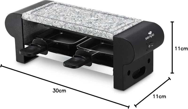 SENYA Raclettegerät für 2 Personen, mit abnehmbarem Kochstein, Antihaftbeschichtung, 350W, My Little