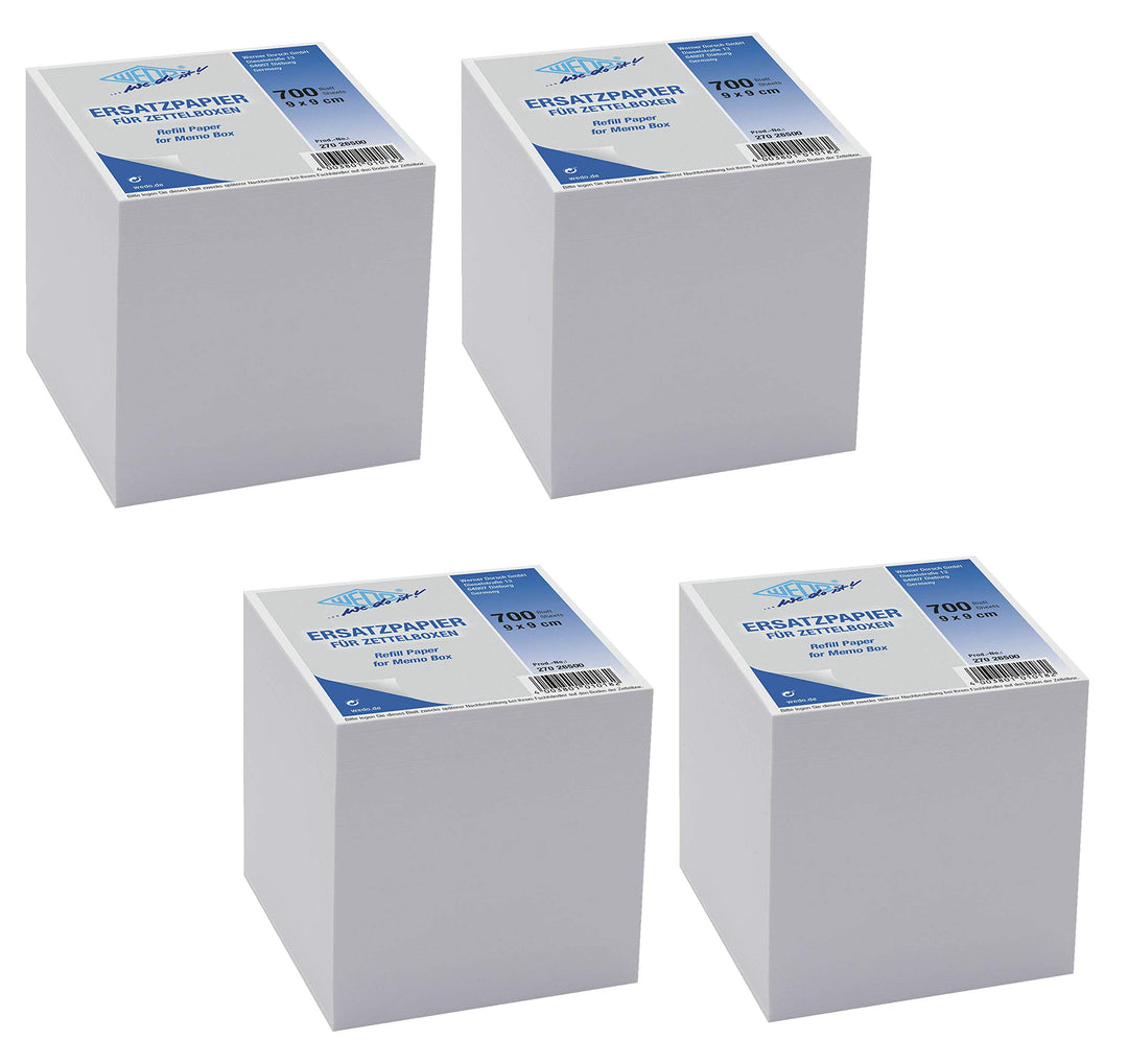WEDO 4X Zettelbox Ersatzpapier weiss
