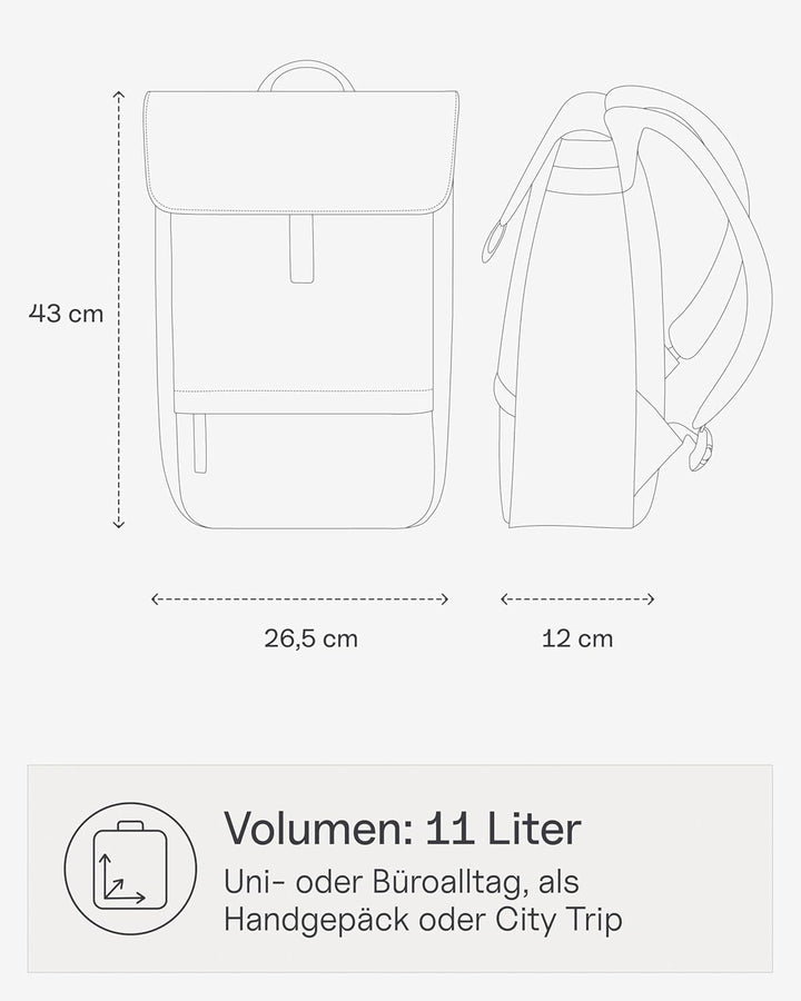 Kapten & Son Rucksack Fyn Classic 11 L | Rucksack Damen & Herren | Tagesrucksack mit 14" Laptopfach