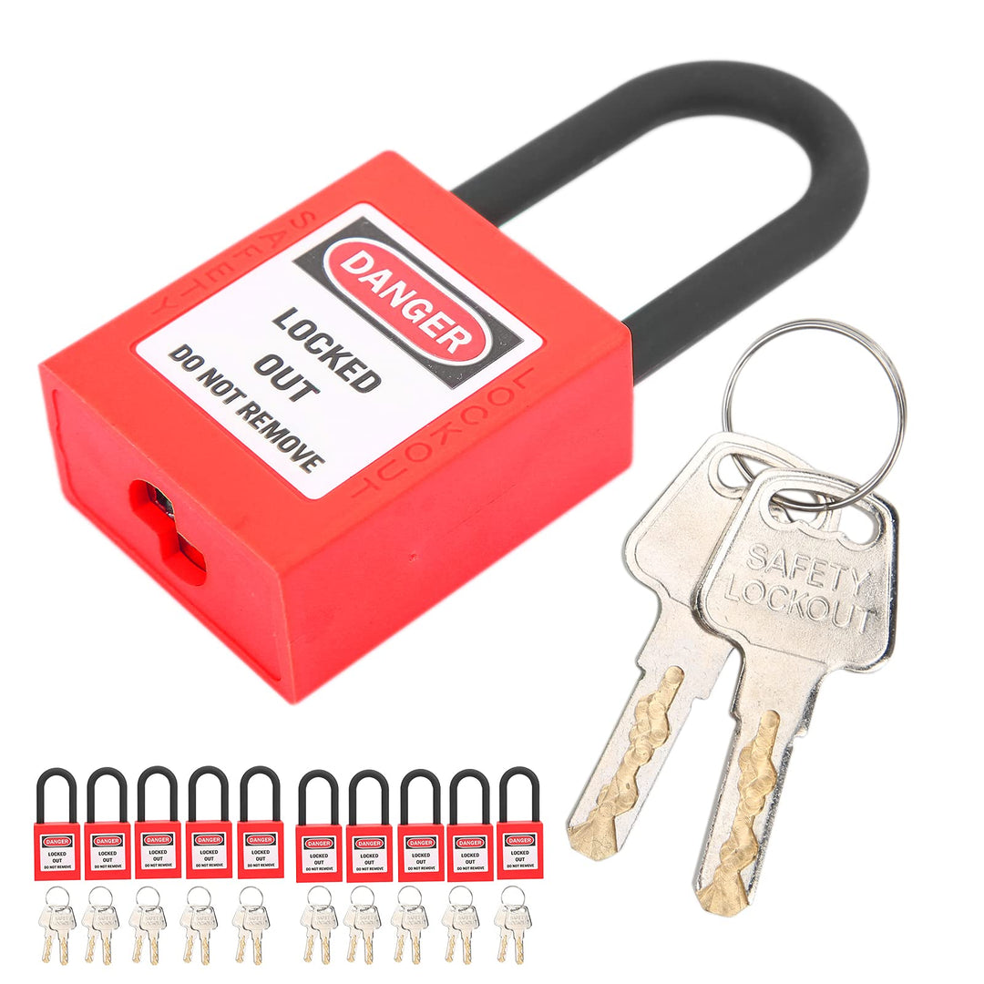 Lockout Tagout Sicherheitsvorhängeschloss, 10 Stück 38mm Nylon PA Isoliert Staubdicht mit Schlüsseln