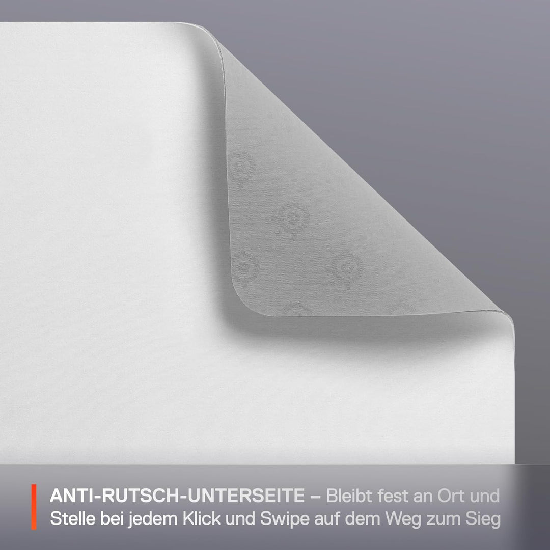 SteelSeries QcK Mauspad (Gross) – Weiss – Anti-Rutsch-Gummierung auf der Unterseite – Bestes Trackin