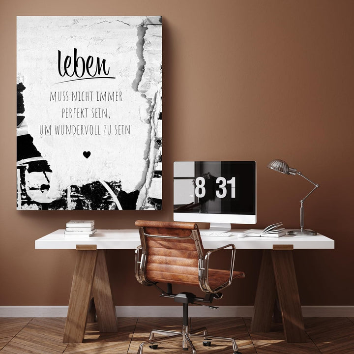 wandmotiv24 Leinwandbild Motivation, 40x30cm, Hochformat, Leben, Deko, Bilder auf Leinwand, Wanddeko