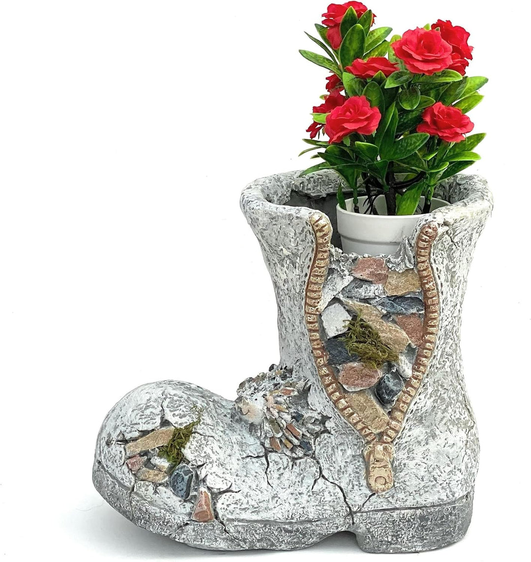 DanDiBo Pflanztopf Stiefel aus Magnesia Blumentopf 32 cm wetterfest frostfest 715432 Pflanzgefäss Üb