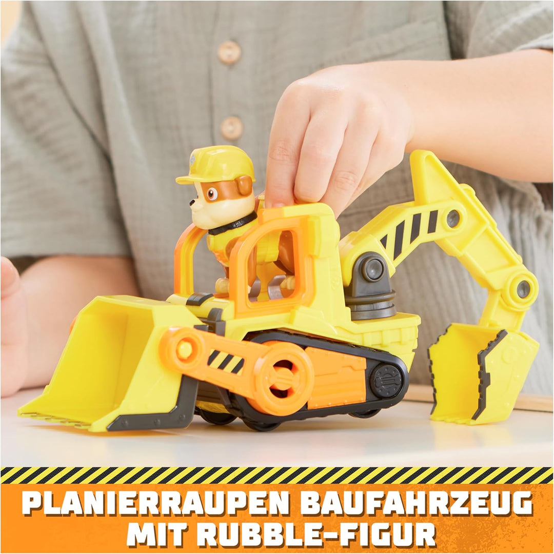Rubble & Crew - Planierraupen-Baufahrzeug mit Rubble-Figur (Basis Fahrzeug), Spielzeug für Kinder ab