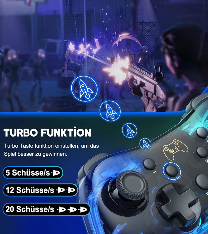 Wireless Switch Controller für Switch/Lite/OLED Konsole,Switch Controller mit Präzise Bewegungssteue