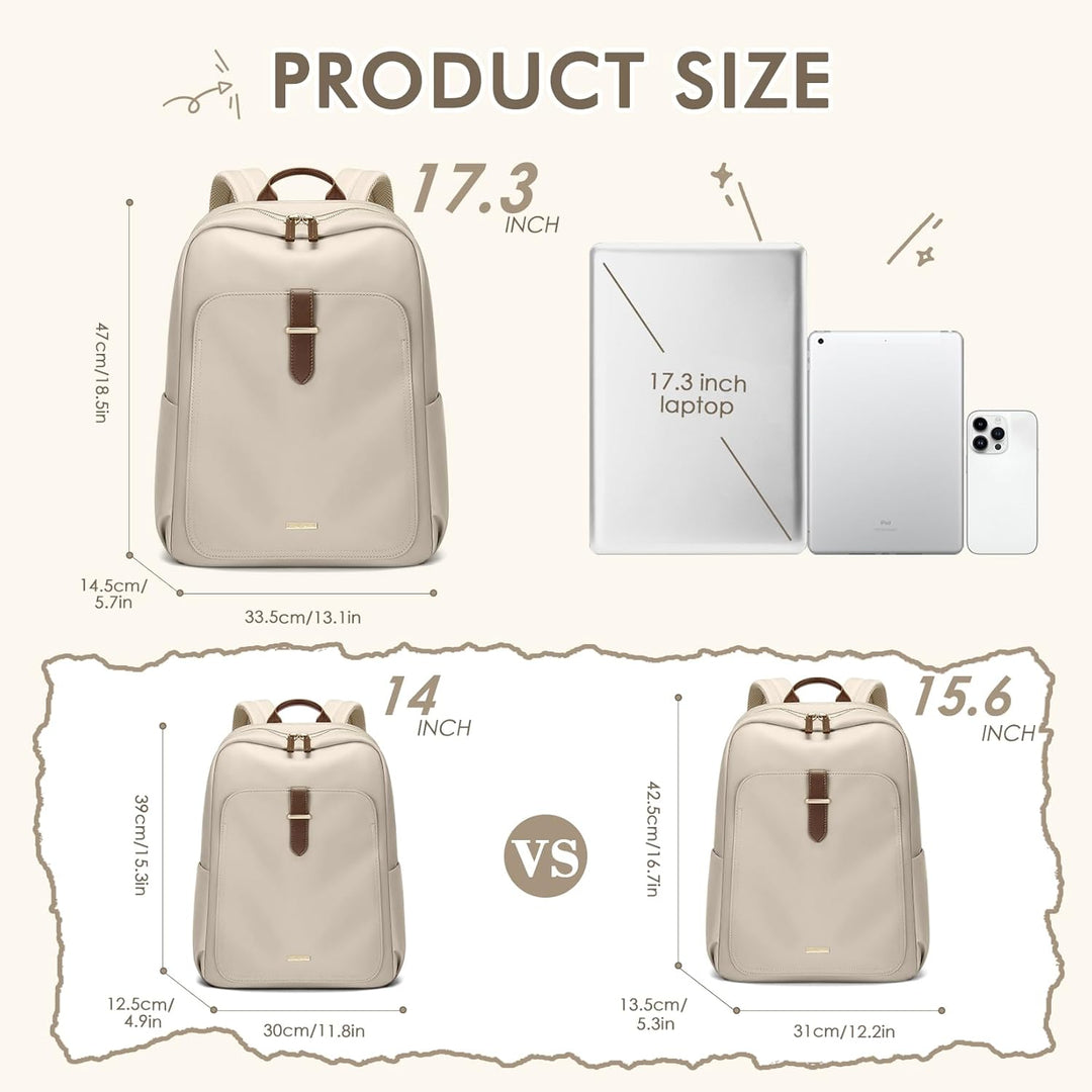 Rucksack Damen Herren Elegant,17.3 Zoll Laptop Rucksack Wasserdicht mit Laptopfach, Business Laptopt
