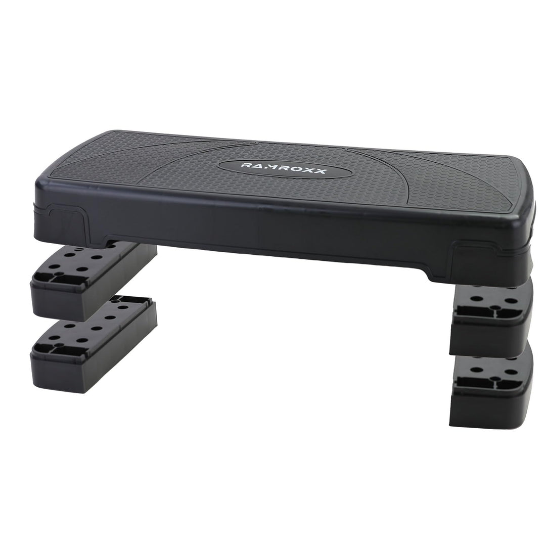 Tenzo-R Fitness Stepboard Stepper Steppbrett Workout 3 Stufen Schwarz 80x30cm