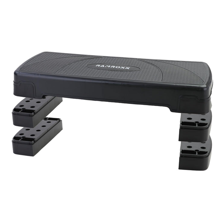 Tenzo-R Fitness Stepboard Stepper Steppbrett Workout 3 Stufen Schwarz 80x30cm