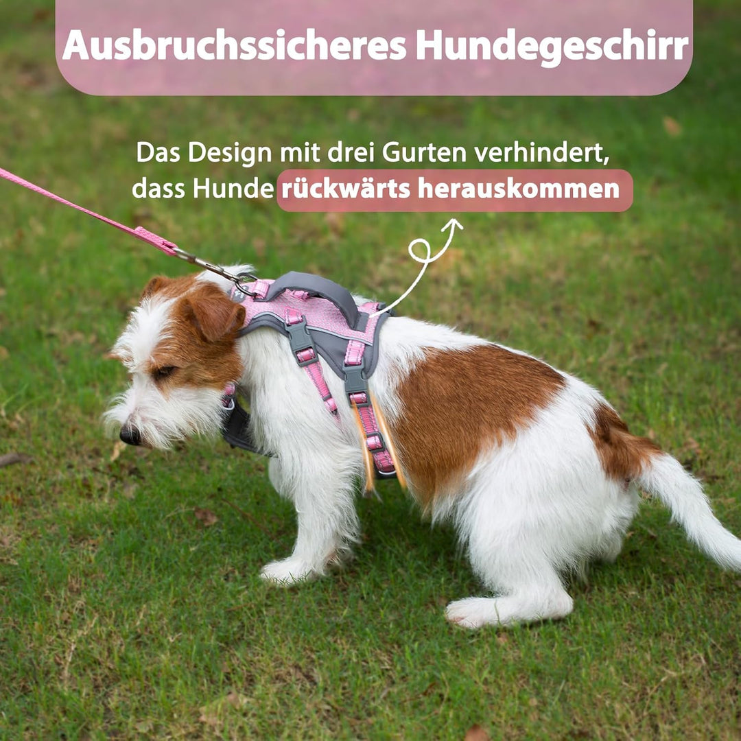 Huntboo Sicherheitsgeschirr Hund Ausbruchsicher, Panikgeschirr für Hunde, Reflektierendes Geschirr H