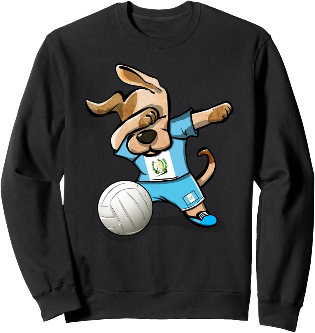Tupfender Hund Guatemala Volleyball Guatemaltekische Flagge Sweatshirt