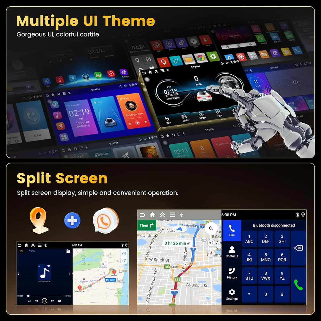 4+128GB Android 15 Autoradio für Seat Altea 2004-2015, Toledo 2004-2009 Wireless Carplay Android Aut