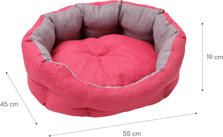 Baroni Home Hundebett aus Stoff, Grösse M, weiches rundes Hundematte für Hunde und Katzen, bequem, f