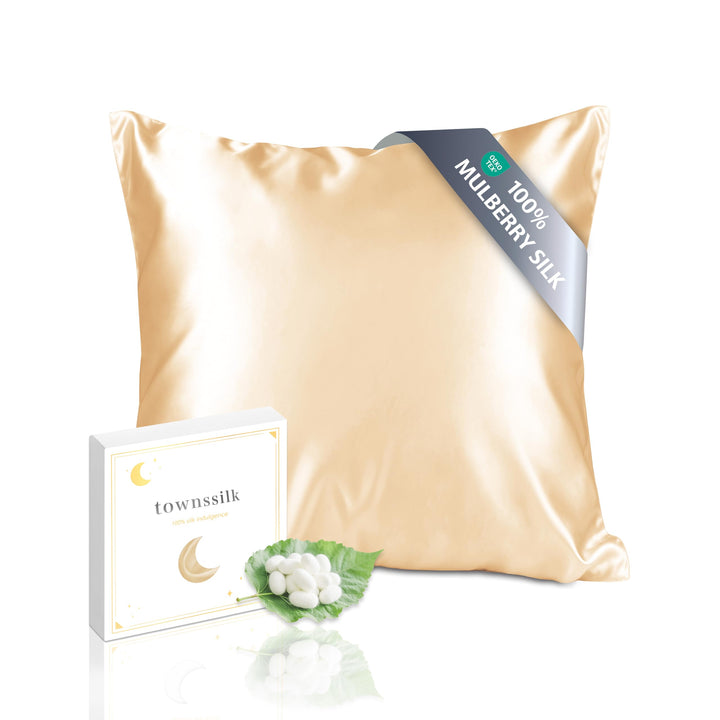 Townssilk 19 Momme 100% Seide Kissenbezug 1 Stück 80x80cm Gold, 80x80cm Gold