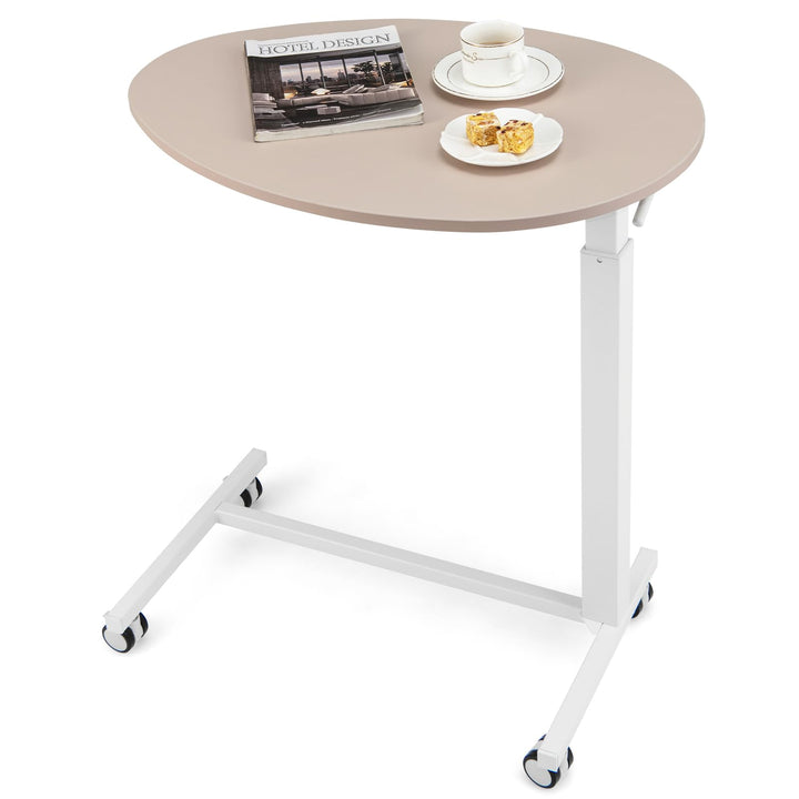 COSTWAY Beistelltisch höhenverstellbar, Laptoptisch mit Rollen 74–108 cm, mobiler Schreibtisch Sofat