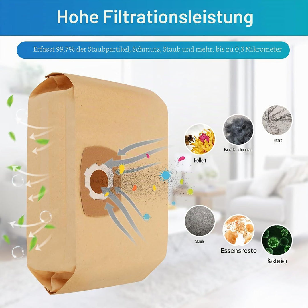 12 Stück Staubsaugerbeutel für Parkside PWD 12 A1 PWD Ersatzbeutel für Parkside bei Lidl PWD 12 B2 D