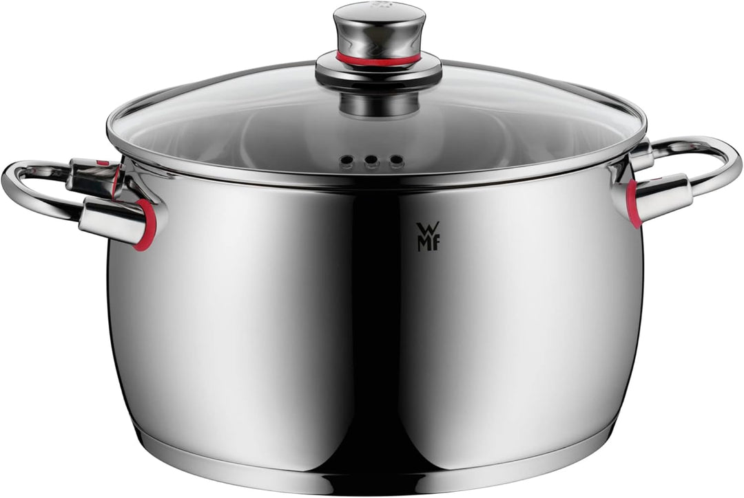 WMF Quality One Topfset Induktion 5-teilig, Kochtopf Set mit Glasdeckel, Cromargan Edelstahl poliert