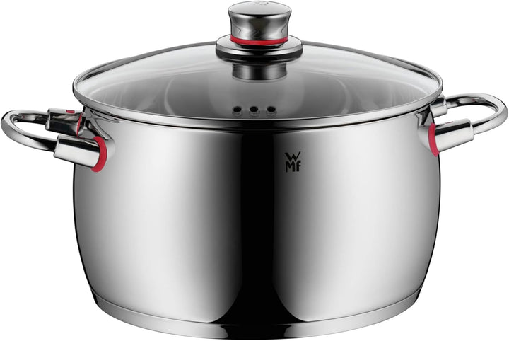 WMF Quality One Topfset Induktion 5-teilig, Kochtopf Set mit Glasdeckel, Cromargan Edelstahl poliert