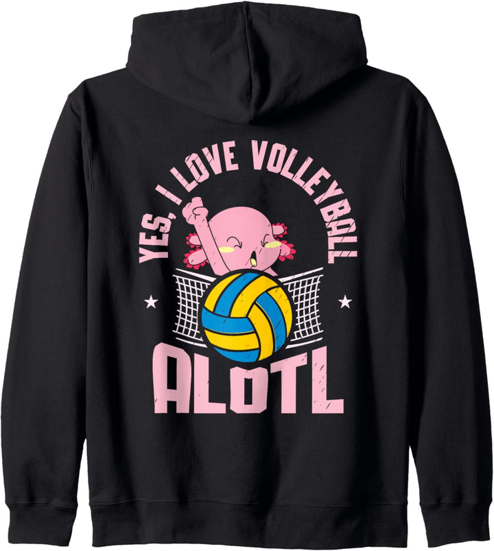 Ich liebe Volleyball Axolotl Mexican Caudate Axolotl Kapuzenjacke