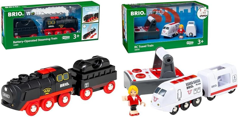 BRIO World 33884 Batterie-Dampflok mit Wassertank - Empfohlen ab 3 Jahren & World 33510 IR Express R