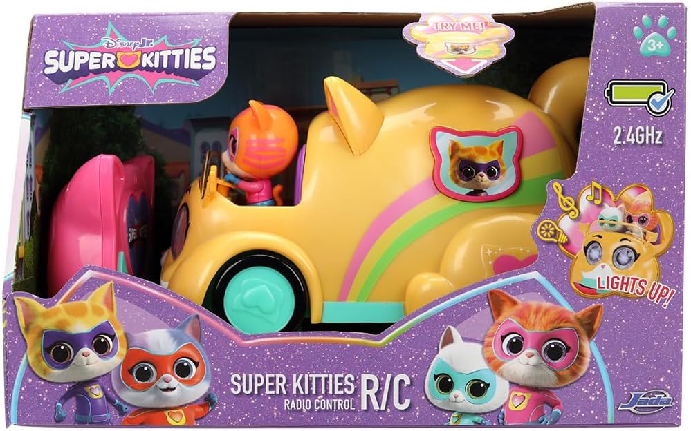 Jada Toys SuperKitties RC Auto (17 cm) - ferngesteuertes Spielzeugauto ab 3 Jahre mit Licht & Sound,